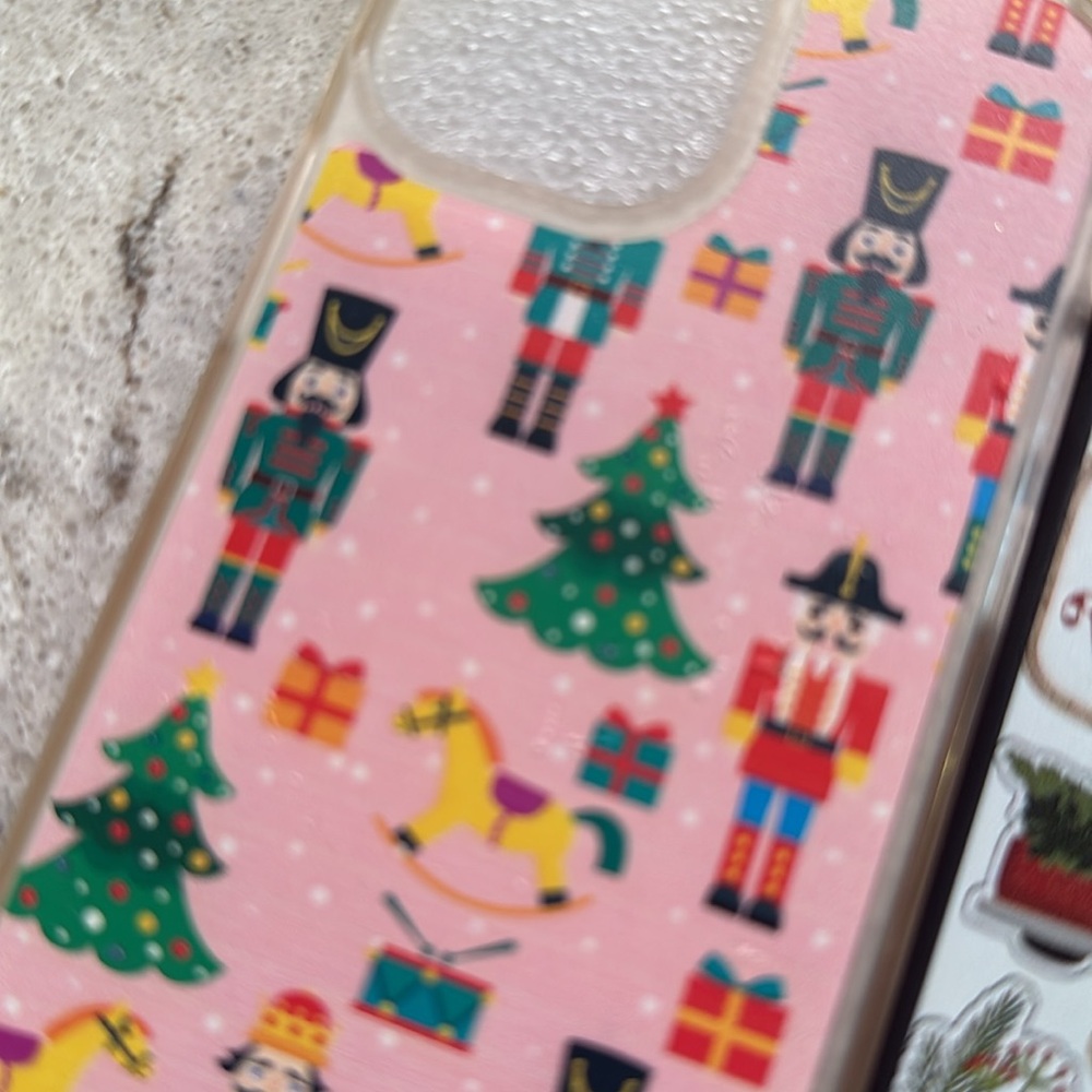 Christmas Themed Phone Case Set - Pink and Multicolor - Picture 2 of 4